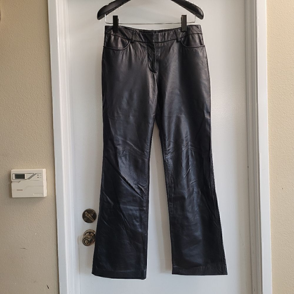 Express genuine leather black pants